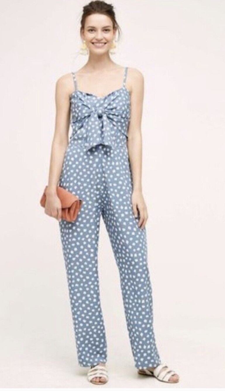 Anthropologie Whit Two Blue & White Jumpsuit